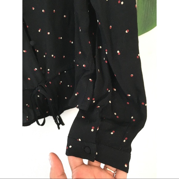 Rails Blouse Polka Dot Ruffle Black Extra Small - Picture 8 of 13